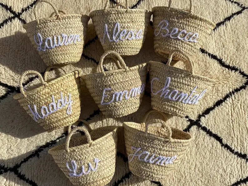 Customized straw bags,personalized bags,Bride to be, monogrammed tote bags,boho Christmas gift ba... | Etsy (US)