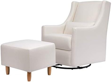 Babyletto Toco Upholstered Swivel Glider and Stationary Ottoman in Performance Cream Eco-Weave, G... | Amazon (US)
