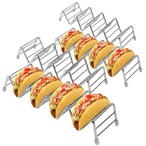 Taco Holder Stand 4 Packs,Stainless Steel Taco Holders,Taco Stands,Holds 4 Tacos Each Taco Tray,aco Stand Rack for Kids Hard or Soft Shell Tacos | Amazon (US)