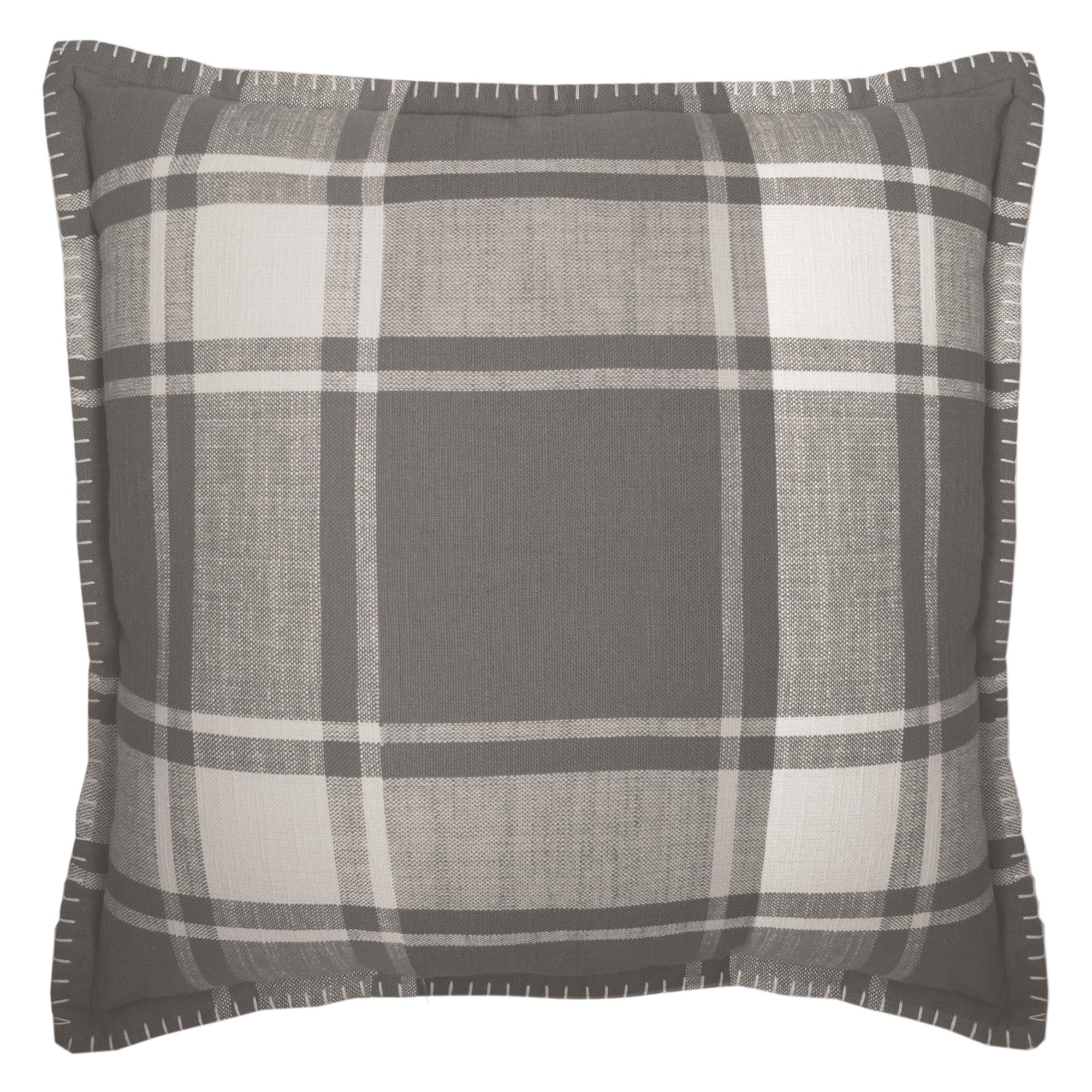 Better Homes & Gardens Decorative Throw Pillow, Reversible Plaid, Square, Gray, 20" x 20", 1Pack | Walmart (US)