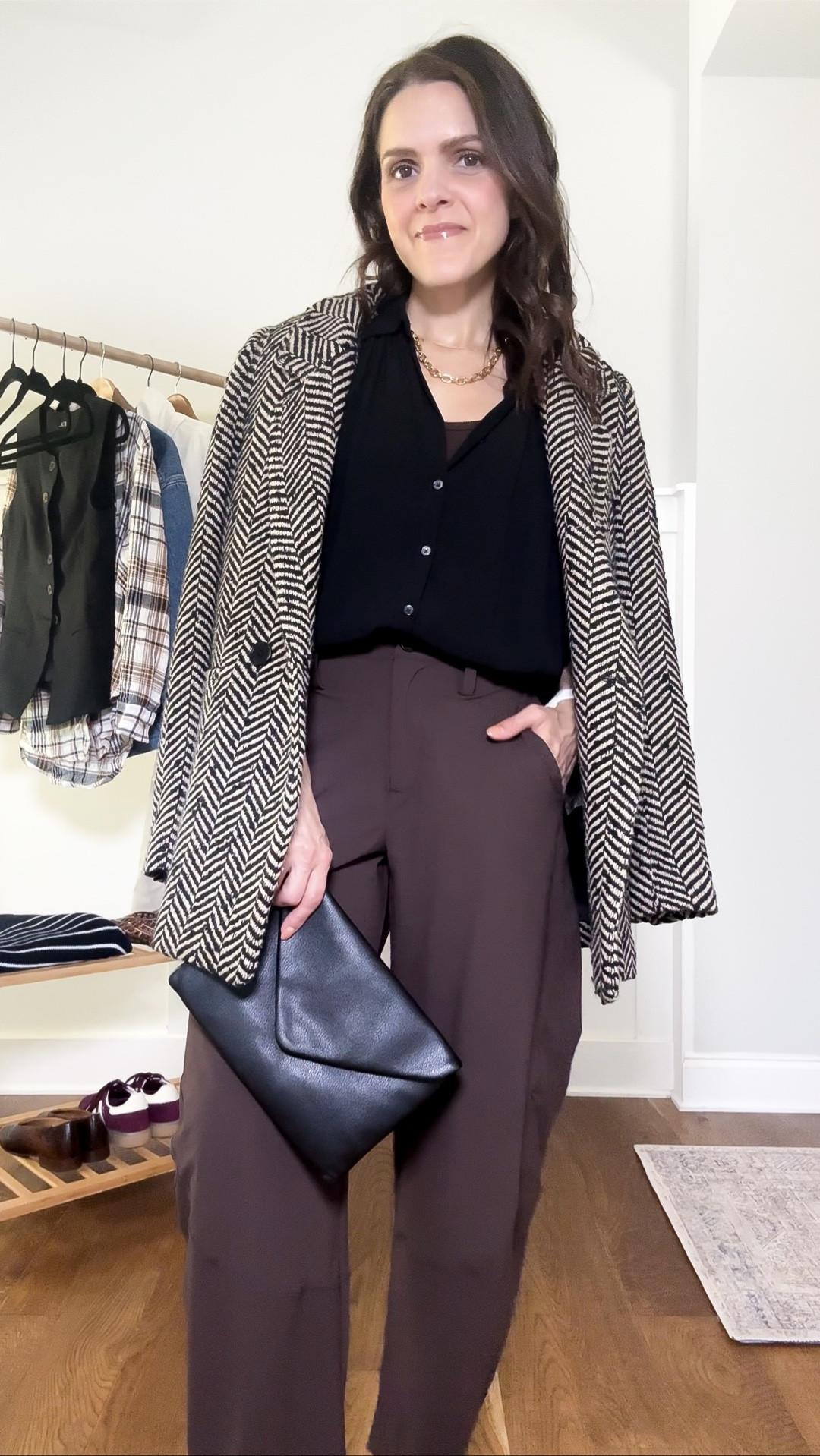 Loving these coffee colored @Ruti pants! Styled several ways! Wearing size 4R. Key to transitional dressing is to let the layers do the work!

#LTKSeasonal #LTKootd #LTKgrwm