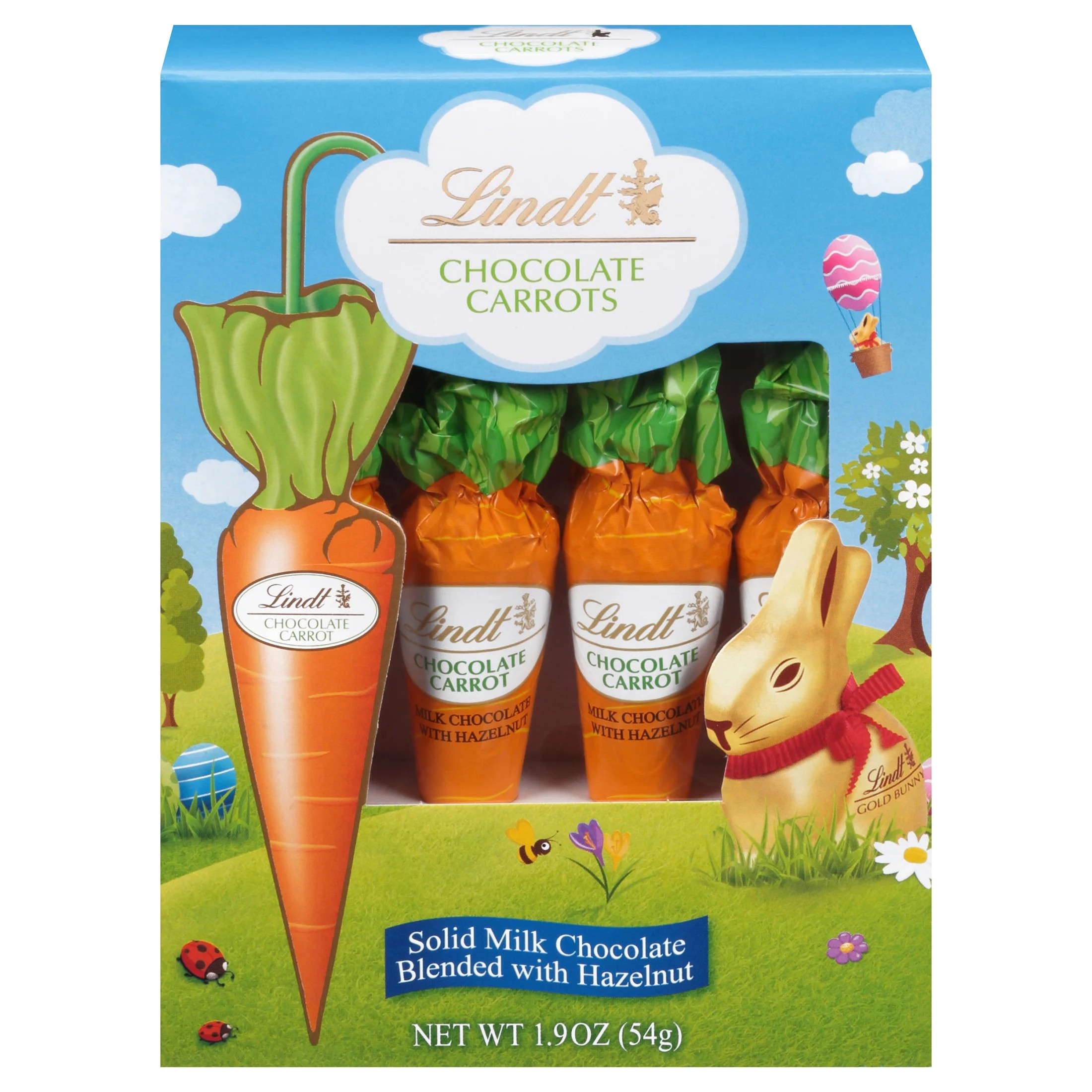 Lindt Chocolate Carrots, Milk Chocolate with Hazelnuts, Easter Chocolate Candy, 1.9 oz, 4 Count | Walmart (US)