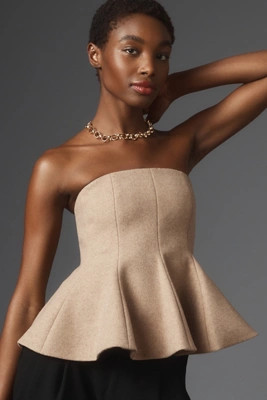 Mare Mare x Anthropologie Strapless Peplum Top | Anthropologie (US)