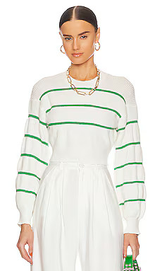 superdown Sophia Stripe Sweater in White & Green from Revolve.com | Revolve Clothing (Global)
