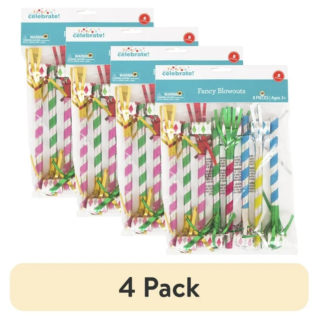 (4 pack) Multicolor Fancy Blowouts, 8 Count, by Way To Celebrate | Walmart (US)