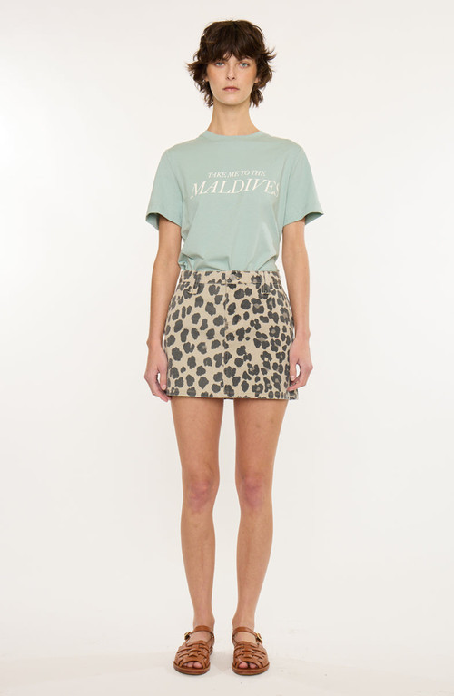 KanCan Leah Mid Rise Mini Skirt in Leopard at Nordstrom, Size Large | Nordstrom
