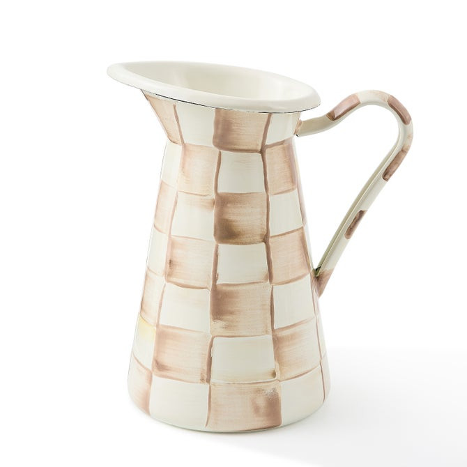 Mocha Check Medium Practical Pitcher | MacKenzie-Childs