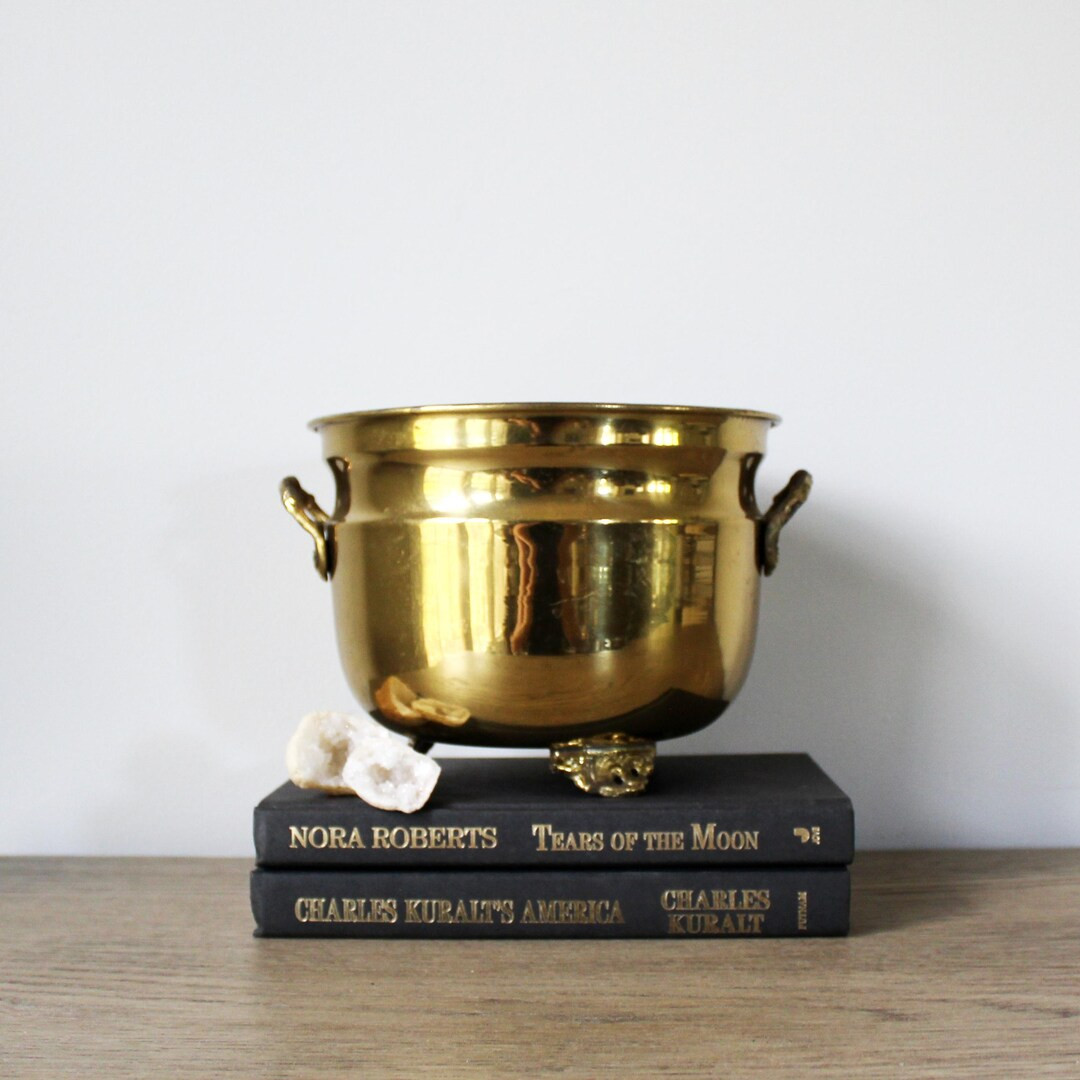 Vintage Brass Planter, Footed Planter, Brass Fruit Bowl, Plant Pot, Brass Plant Holder, Home Deco... | Etsy (US)
