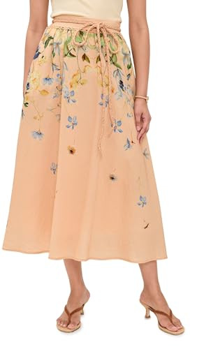 En Saison Women's Carrera Midi Skirt, Blush Blue Yellow, S | Amazon (US)