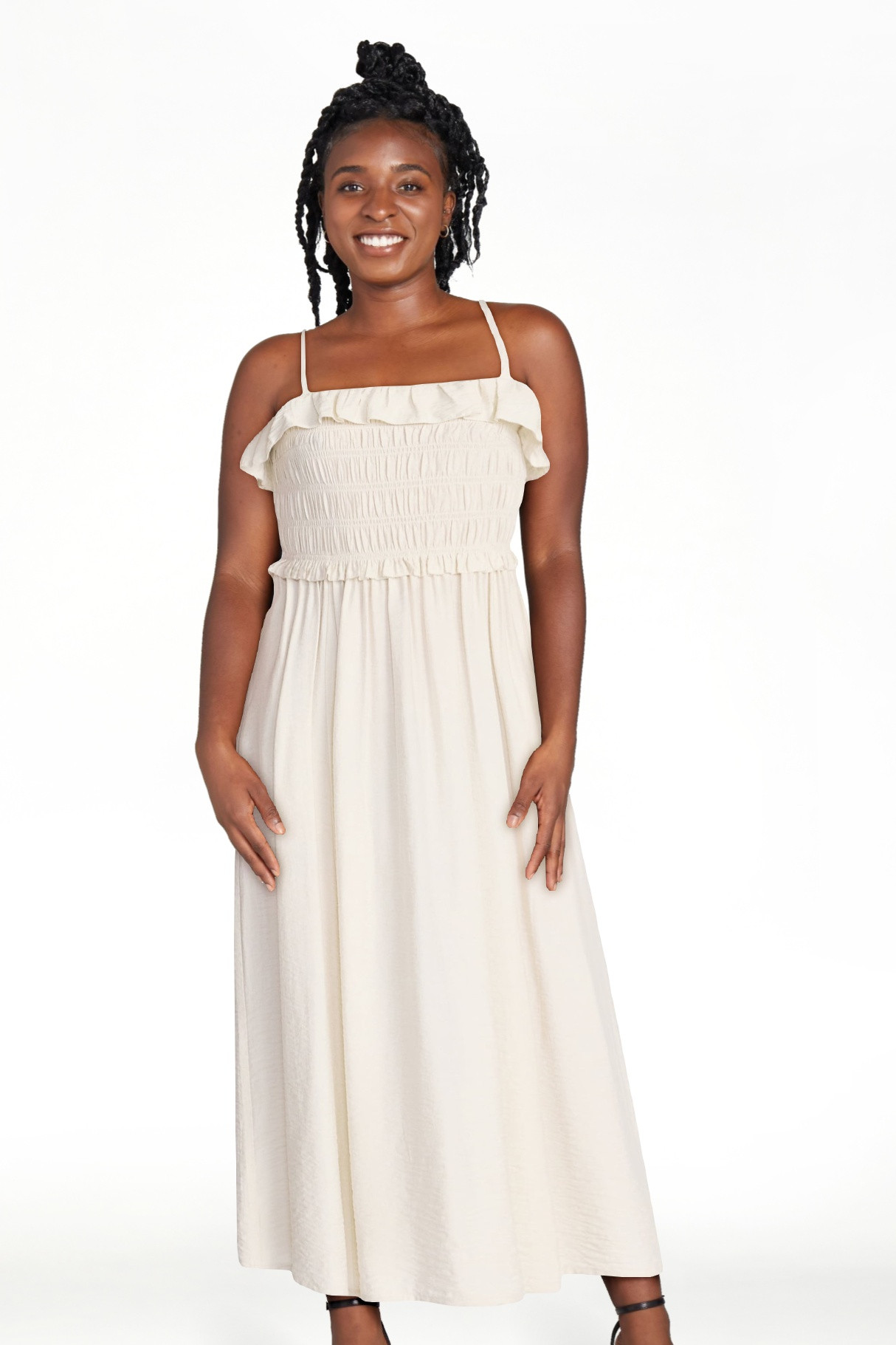 Hero image 6 of Time and Tru Women's Sleeveless Smocked Midi Dress, Sizes XS-XXXL, 6 of 7Choose m... | Walmart (US)