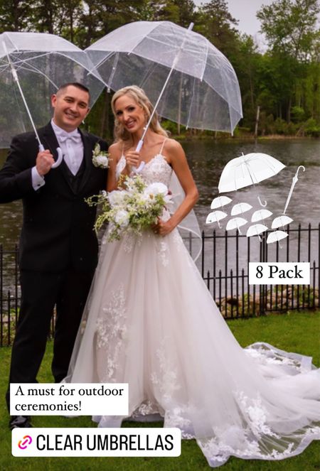 Clear umbrellas for outdoor wedding ceremony

#LTKSeasonal

#LTKwedding #LTKFind #LTKunder100