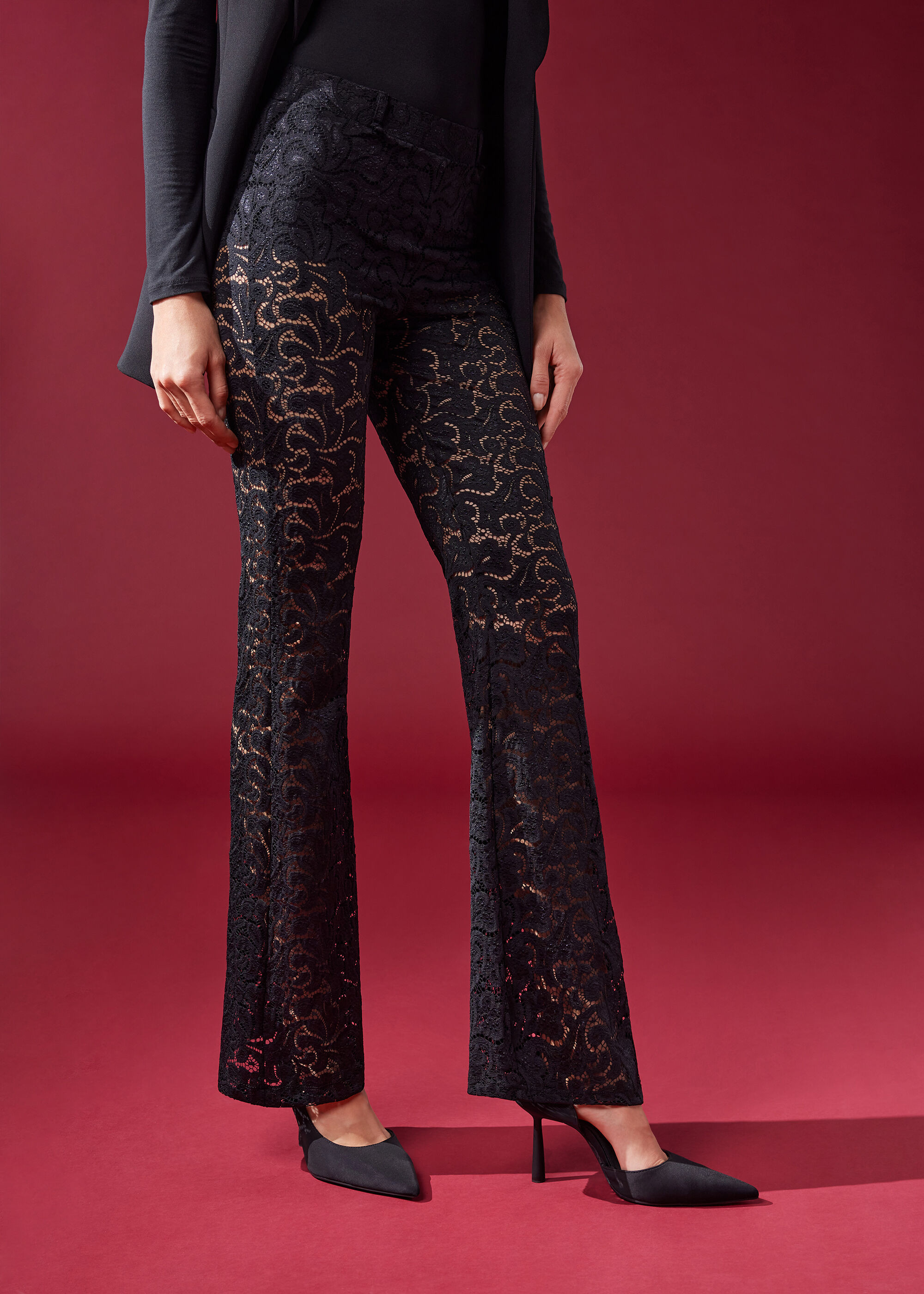 Flared Lace Leggings with Pant Lining | Calzedonia US