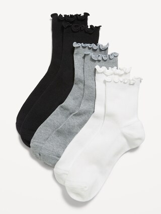 Ruffled Crew Sock 3-Pack for Women | Old Navy (US)