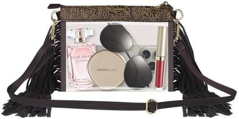 Clear Western Purse with Fringe Tassels, Boho Transparent Handbag | Amazon (US)