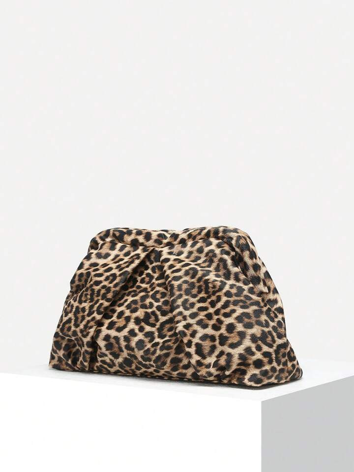 1pc Women's Vintage Minimalist Old Money Style Solid Metallic Color Cracked Texture Pleated Cloud... | SHEIN