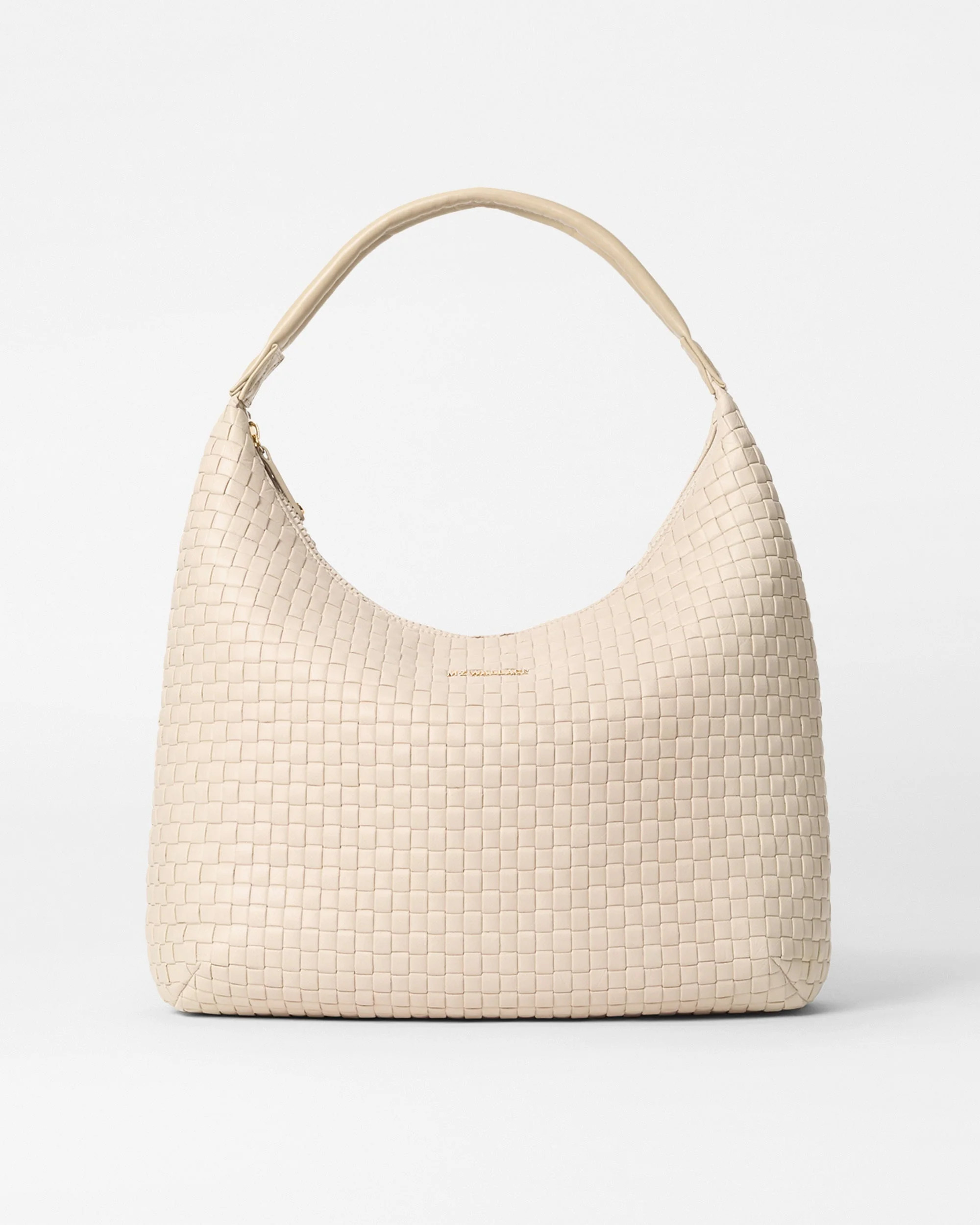 MZ Wallace Buff Ivory Large Woven Shoulder Bag | MZ Wallace | MZ Wallace