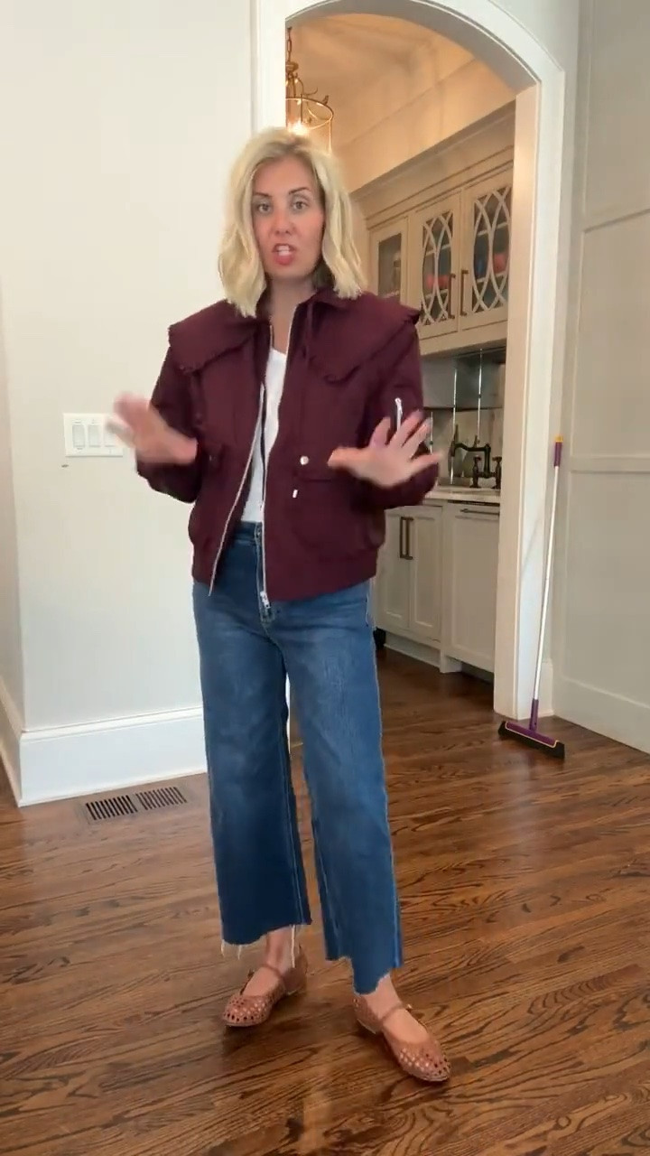 I know it’s hot out but we are talking layering pieces and they sell out so quick! 

Tee & Jacket - xs
Jeans - 26P
Shoes - 7.5 (sized 1/2 down)

#LTKSeasonal #LTKOver40 #LTKPetite