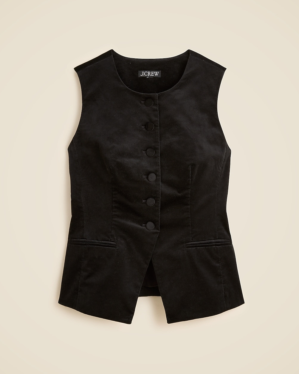 Essential cutaway vest top in velvet | J. Crew US