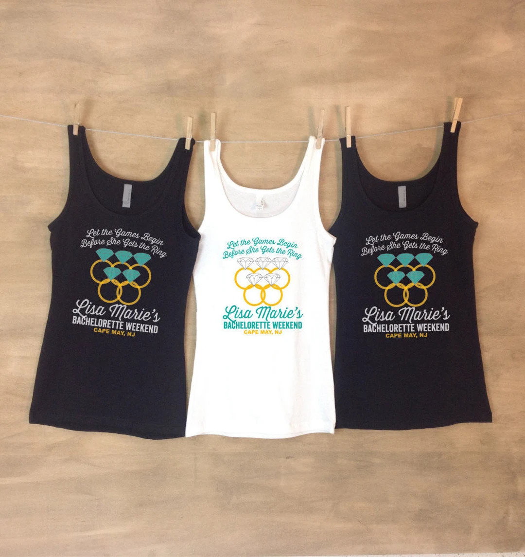 Let The Games Begin Bachelorette Bash Personalized Bachelorette Party Tanks - Sets | Etsy (US)