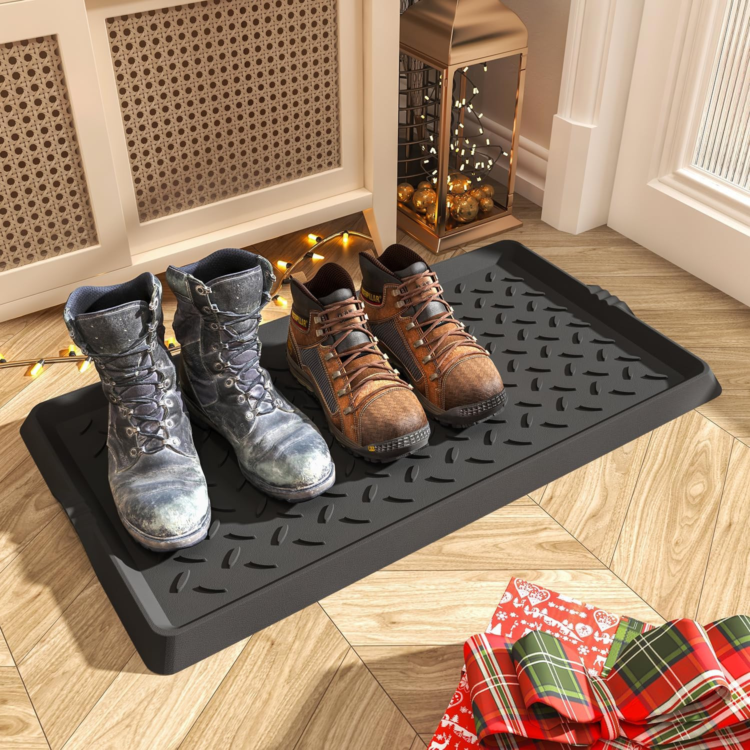 SUPENUIN Boot-Tray Rubber Mat Shoe Mat Tray for Entryway 16x27.5 Inches | Amazon (US)