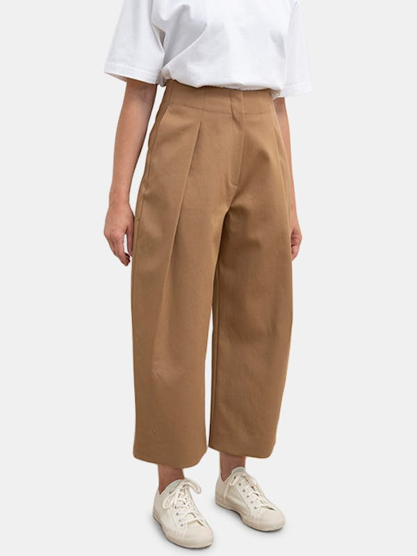 Studio Nicholson Doriko Voluminous Pleated Pant - Brown - 3 | Verishop