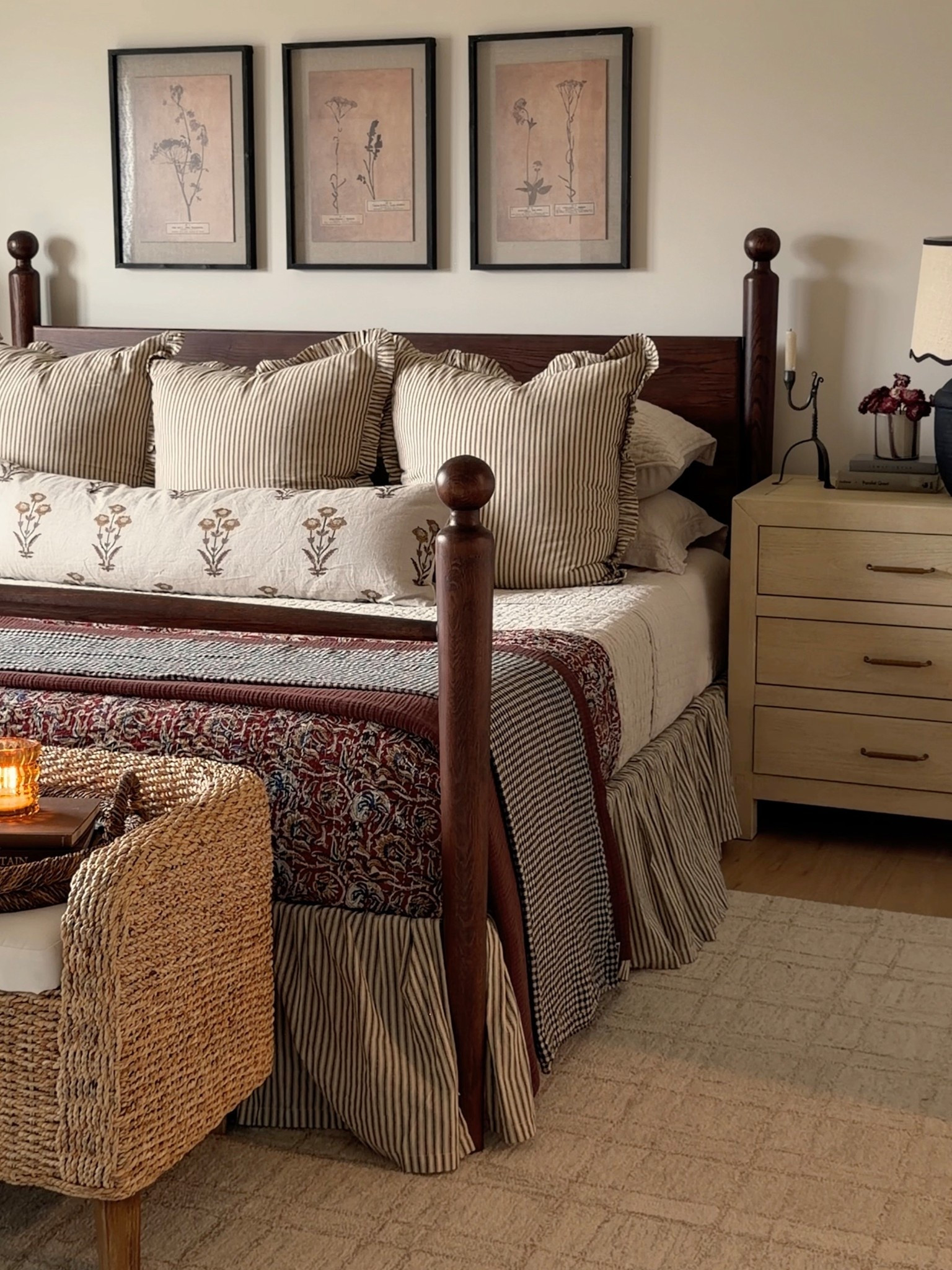 Ticking stripe pillows and skirt!