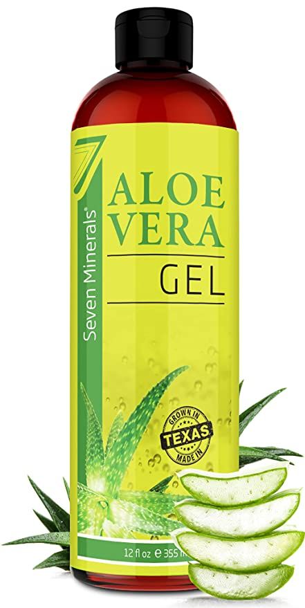 Seven Minerals Organic Aloe Vera Gel from freshly cut 100% Pure Aloe - Big 12oz - HighestQuality,... | Amazon (US)