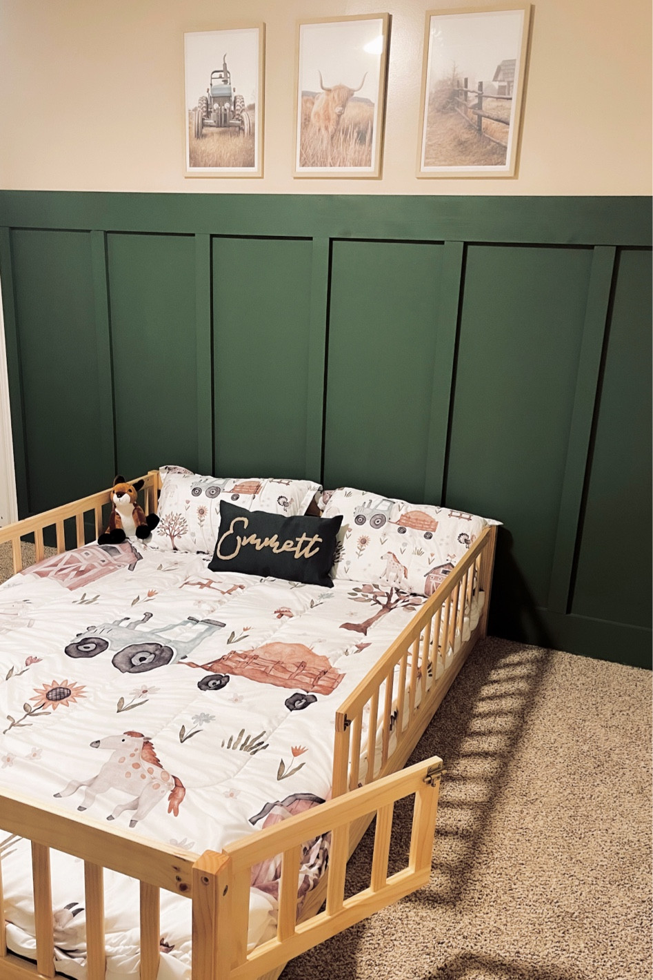 Emmett’s big boy room & bed 🐮💙 
#LTKAmazon #LTKToddlerRoom #LTKBoyMom