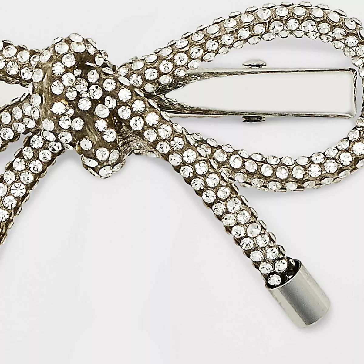 Rhinestone Salon Bow Hair Clip - A New Day™ Silver | Target
