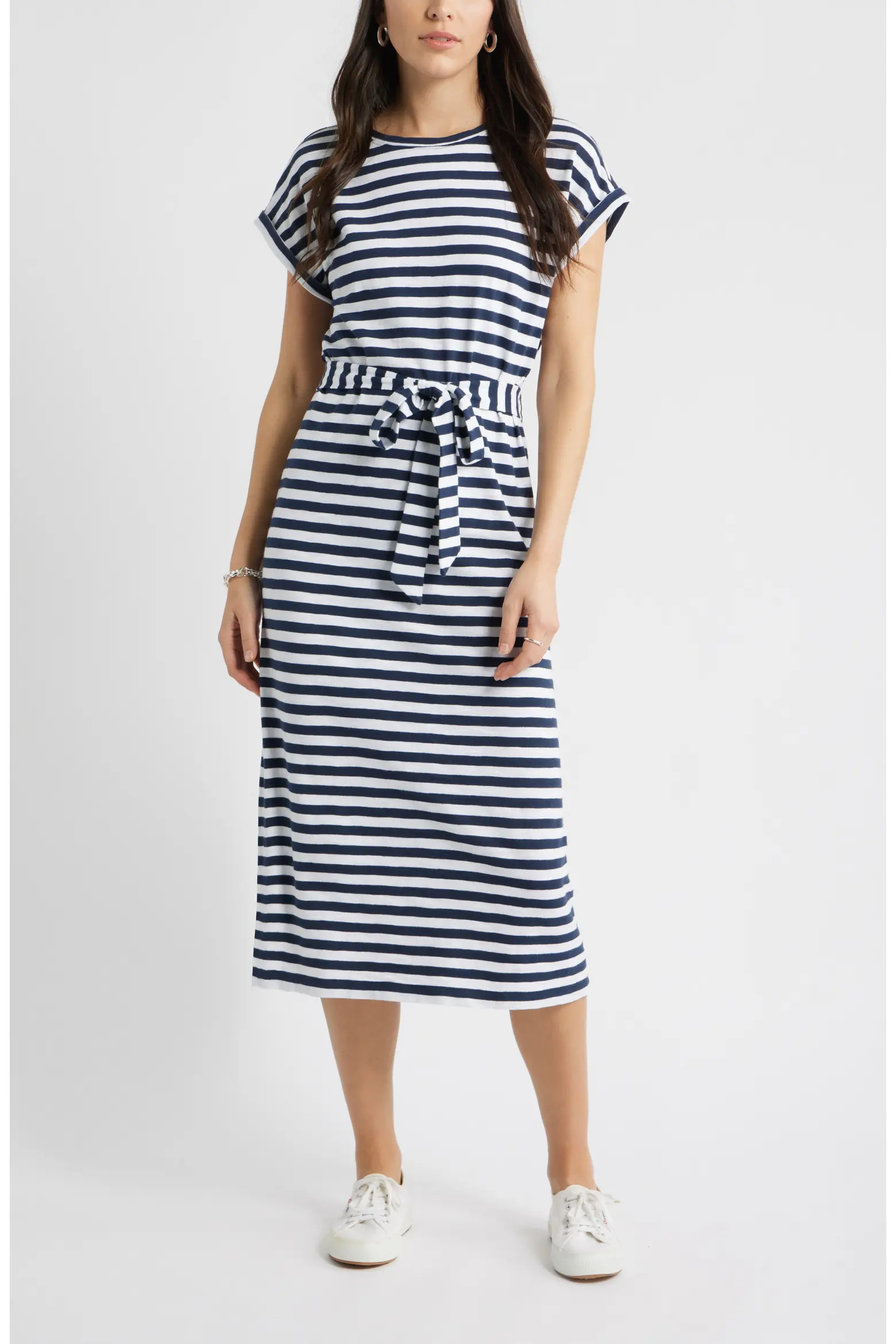 Tie Waist Midi Dress (Women) | Nordstrom | Nordstrom
