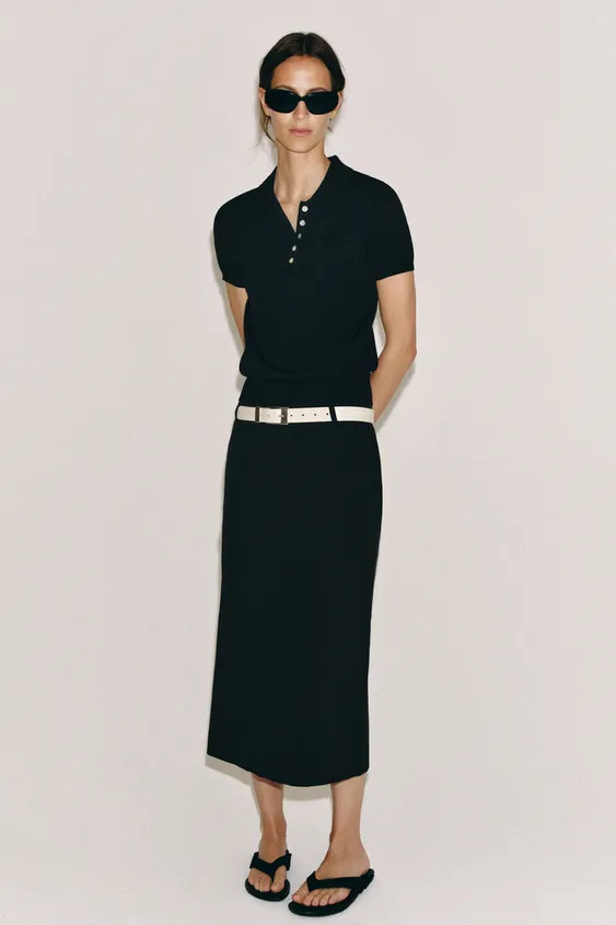 SHORT-SLEEVE KNIT POLO | Zara US