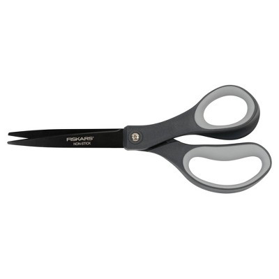 Fiskars Performance 8" Softgrip Non-Stick Titanium Fashion Scissors Black | Target