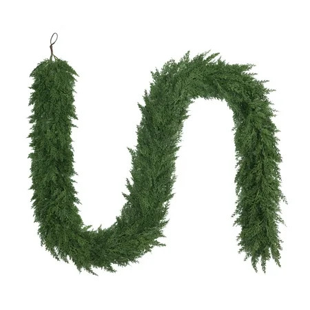 My Texas House 9ft Non-lit Natural Feel Cedar Green Artificial Christmas Garland, Soft PE | Walmart (US)