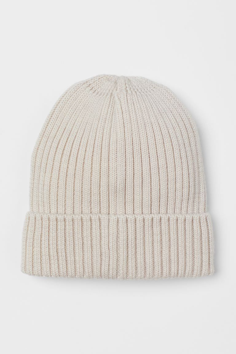 Kids Exclusive. Rib-knit hat in soft, warm wool with a foldover cuff. | H&M (US + CA)