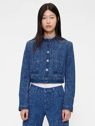 GapStudio Denim Tweed Crop Jacket | Gap (US)