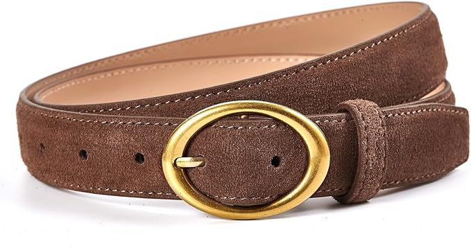 Women's Genuine Leather Suede Belts Elegant Jeans Belt 1.1"" Wide | Amazon (US)