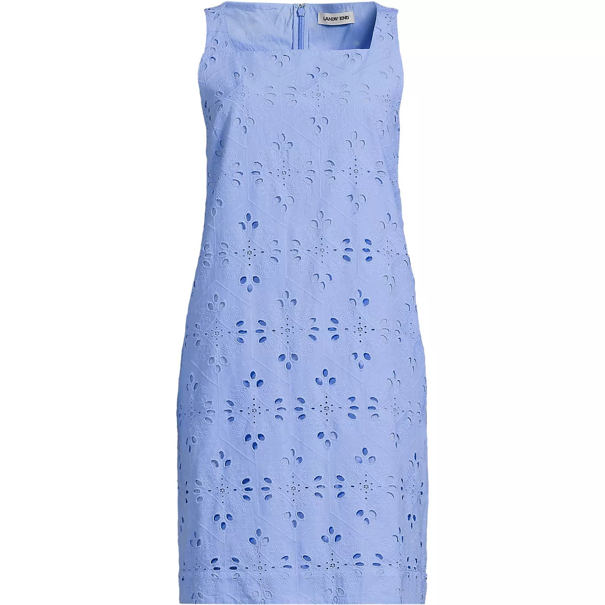Women's Sleeveless Eyelet Shift Above the Knee Dress | Lands' End (US)