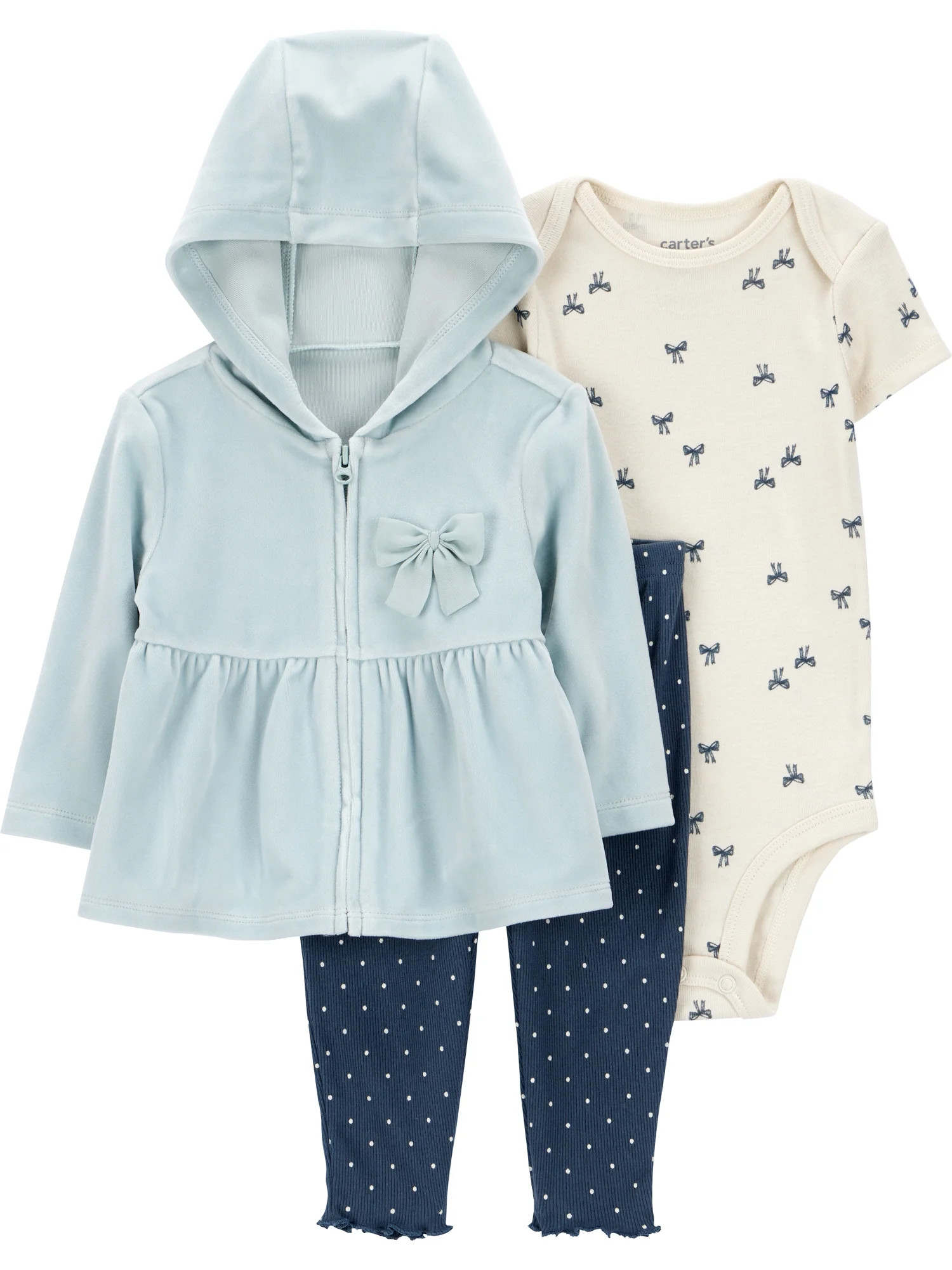 Carter's Child of Mine Baby Girl Cardigan Outfit Set, 3-Piece, Sizes 0/3-24 Months - Walmart.com | Walmart (US)