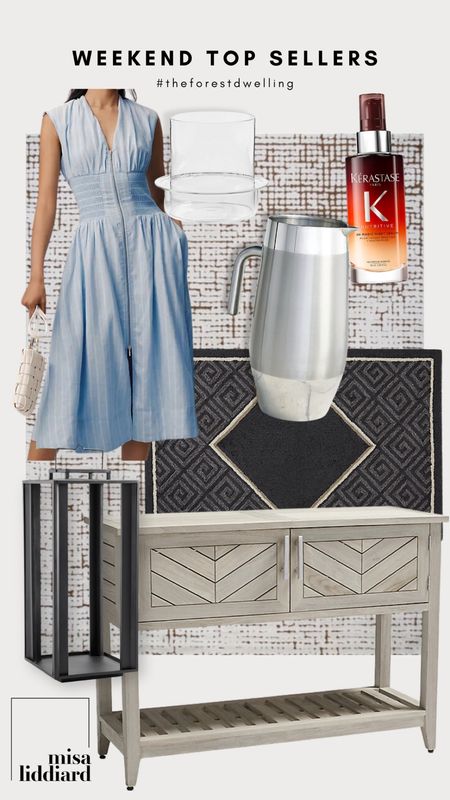 So many of my personal faves in the weekend top sellers. The Malibu planter and glass hurricane are both from Pottery Barn. The Westport console table is a great outdoor summer accessory with a built in beverage tub. Kérastase is my go to for hair products and this hydrating serum is a must have. The Tommie cap sleeve dress is versatile for any occasion and super flattering.

#LTKStyleTip #LTKHome
