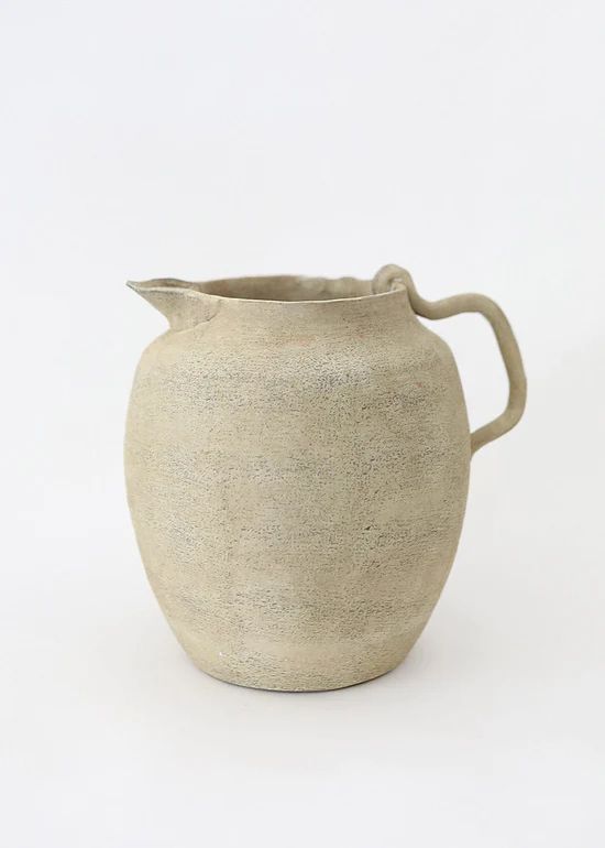 Tuscan Farmhouse Distressed Ceramic Pitcher - 8.5 | Afloral
