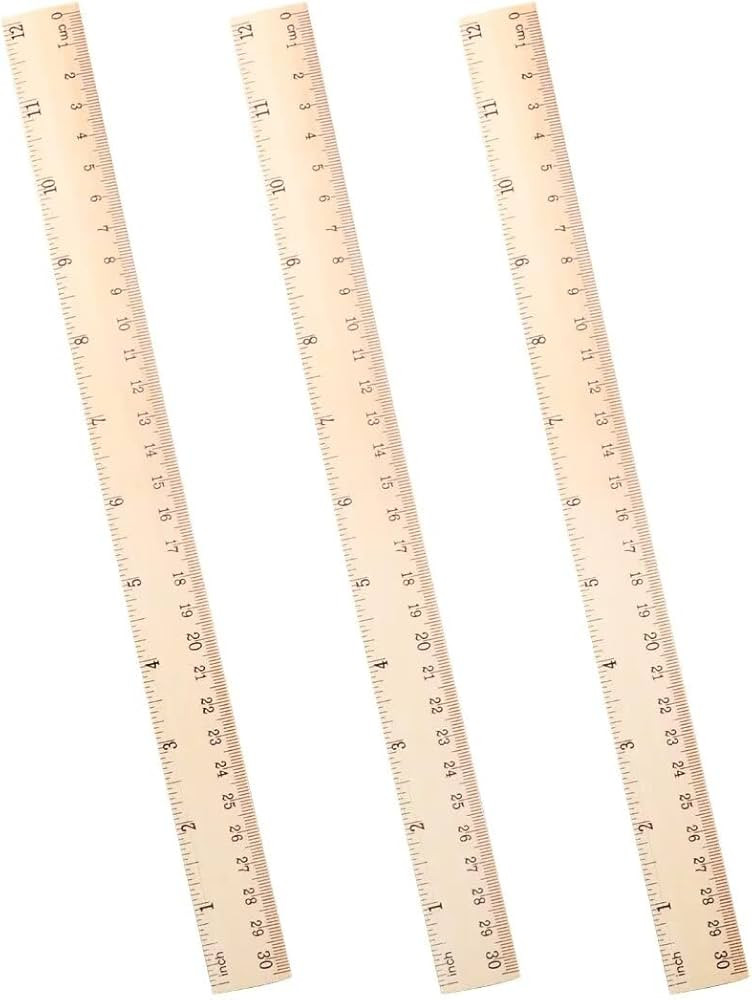 Wood Ruler 12 Inch, 3 Pack Wooden Ruler, Metric Ruler, Straight Edge Ruler with Centimeters and I... | Amazon (US)