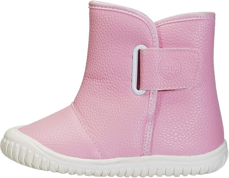 KVbabby Kids Winter Warm Snow Boots Boy's Girl's Fur Lined Boots Toddler PU Leather Waterproof Boot | Amazon (US)