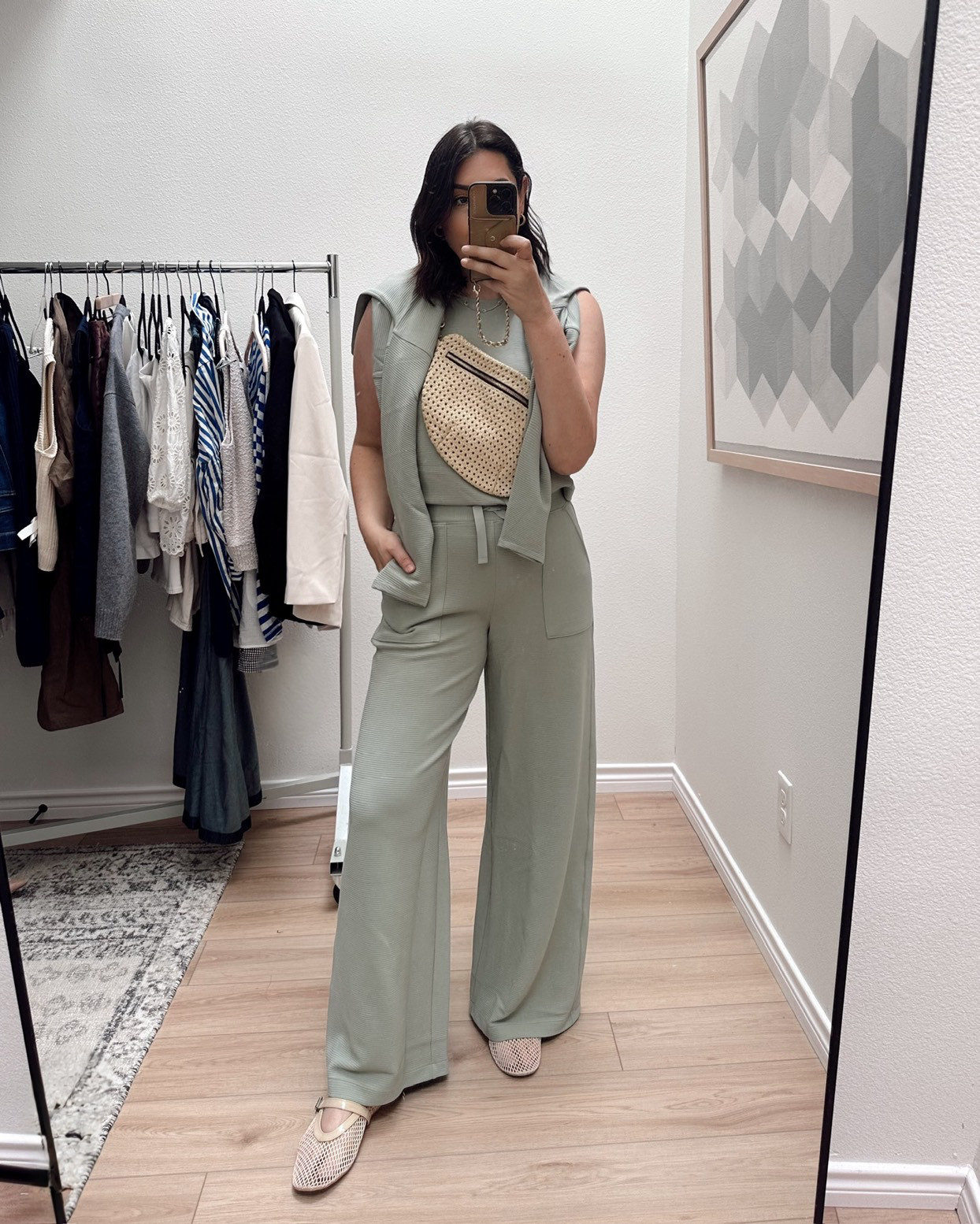 Found a new jumpsuit from @Spanx I'm obsessed with! I added the matching pullover on top as well! I'm in the medium of both!  

 