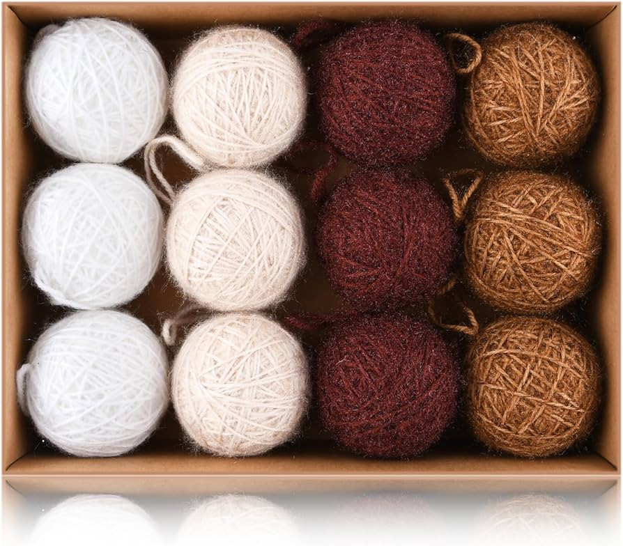 Neutral Christmas Ornaments for Tree Decorations - Large 3.15 inch Crochet Christmas Balls Set fo... | Amazon (CA)