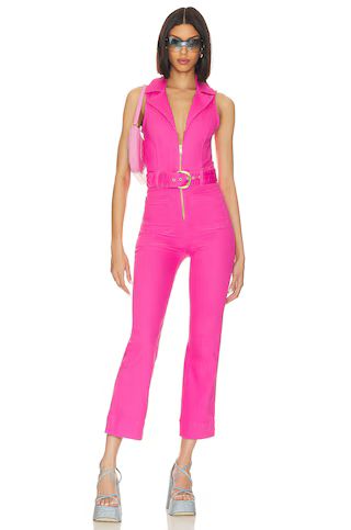 Show Me Your Mumu Jacksonville Cropped Jumpsuit in Hot Pink Denim from Revolve.com | Revolve Clothing (Global)