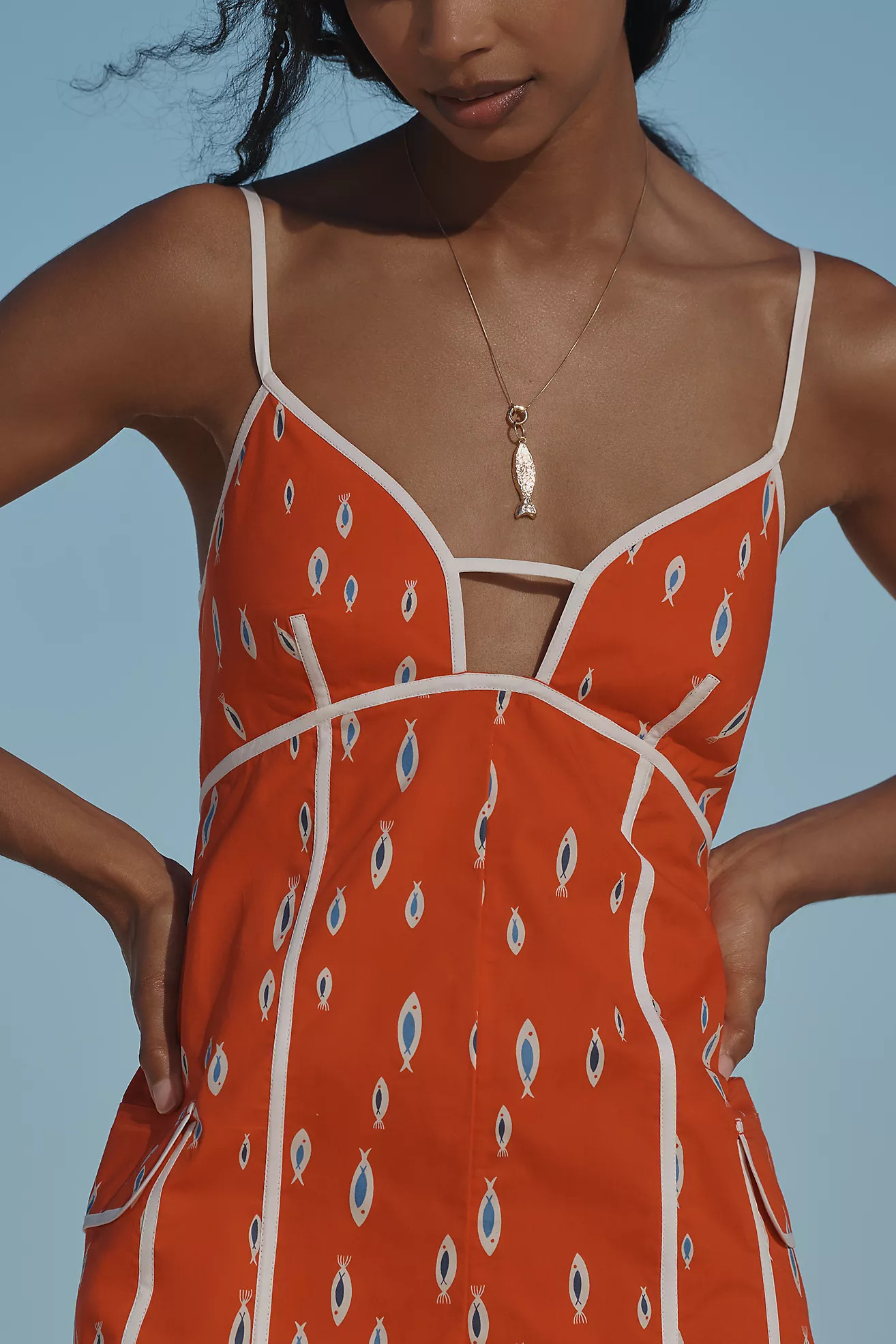 Celandine Piped Pocket Romper | Anthropologie (US)