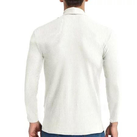 COBKK Mens Sweaters Dressy Turtleneck Sweater Men Solid Ribbed Slim Fit Knitted Pullover Turtleneck Sweater Base Shirt Mens Trendy Sweaters White Athletic Comfy Sports Outdoor Workout Print Sweaters | Walmart (US)