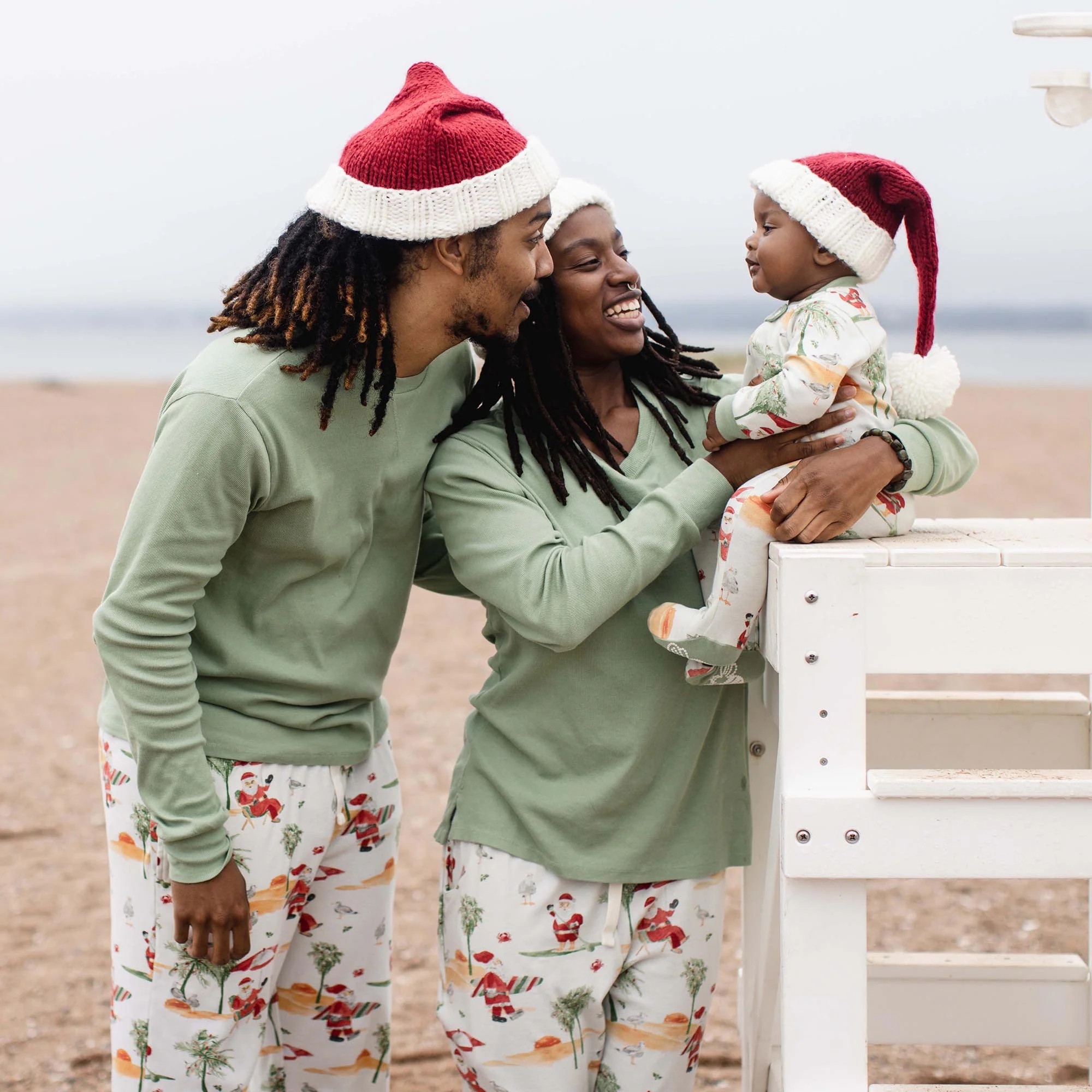 Surfin Santa Matching Family Two-Piece Pajamas | Burts Bees Baby