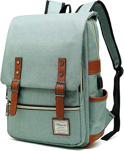 Vintage Laptop Backpack with USB Charging Port, Slim Tear Resistant Business Backpack for Travell... | Amazon (US)