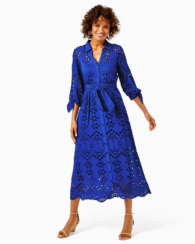 Amrita Eyelet Midi Dress | Lilly Pulitzer